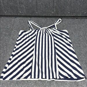 Banana Republic Navy and White Striped Top